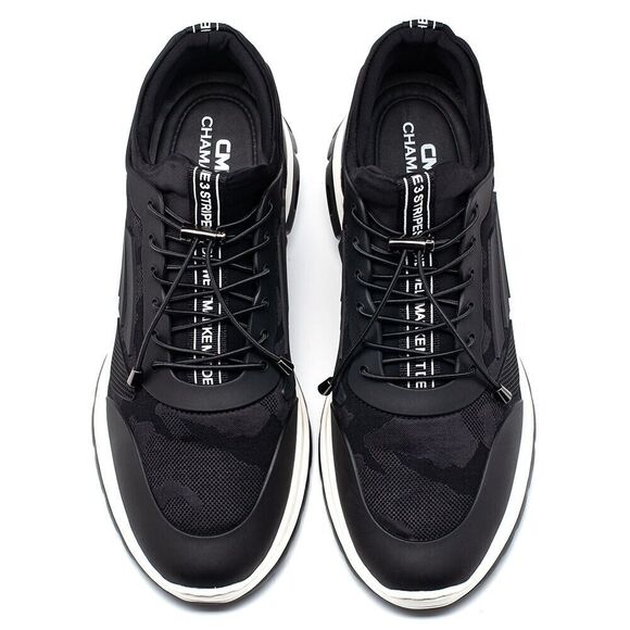 US8 CHAMARIPA 7CM/2.76" Men Elevator Shoes Height Increasing black Sneaker - Picture 6 of 8